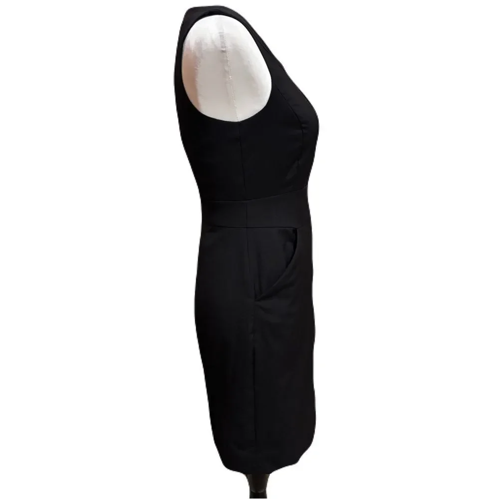 J. Crew Sleeveless Wool Black Sheath Dress | EUC | 2P | Chic